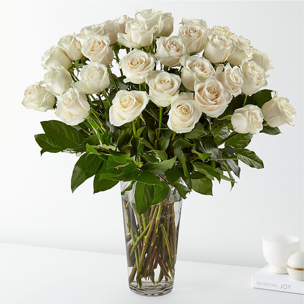Long Stem White Rose Bouquet – SADIE'S FLOWER SHOP, Rayne LA