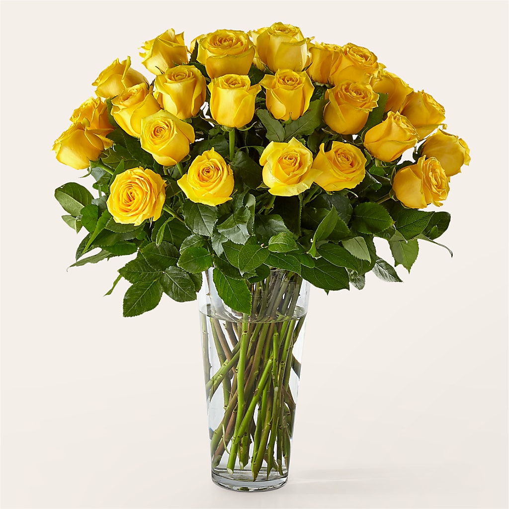 Long Stem Yellow Rose Bouquet – SADIE'S FLOWER SHOP, Rayne LA