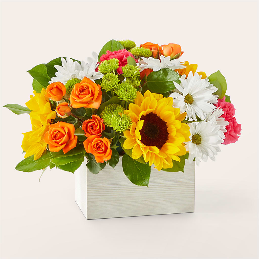 Sun-drenched Blooms Box Bouquet – SADIE'S FLOWER SHOP, Rayne LA