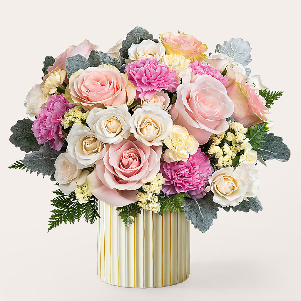 Blissful Moments Bouquet with Ivory Vase – SADIE'S FLOWER SHOP, Rayne LA