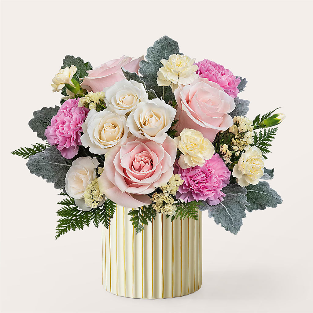 Blissful Moments Bouquet with Ivory Vase – SADIE'S FLOWER SHOP, Rayne LA