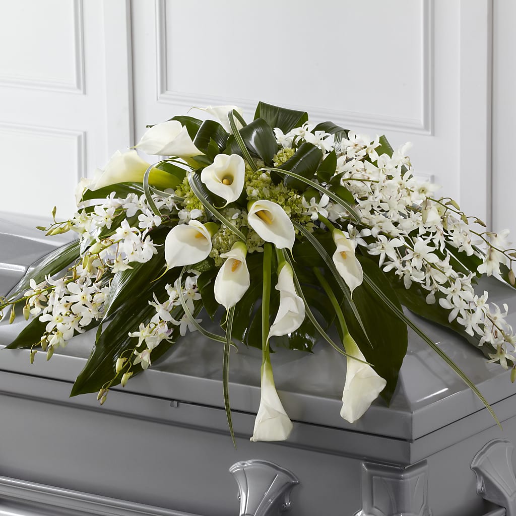 Angel Wings Casket Spray – SADIE'S FLOWER SHOP, Rayne LA