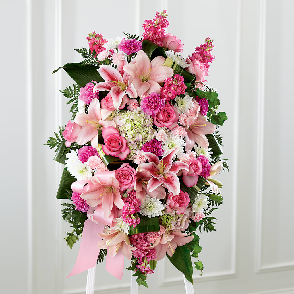 Comforting Standing Spray – SADIE'S FLOWER SHOP, Rayne LA