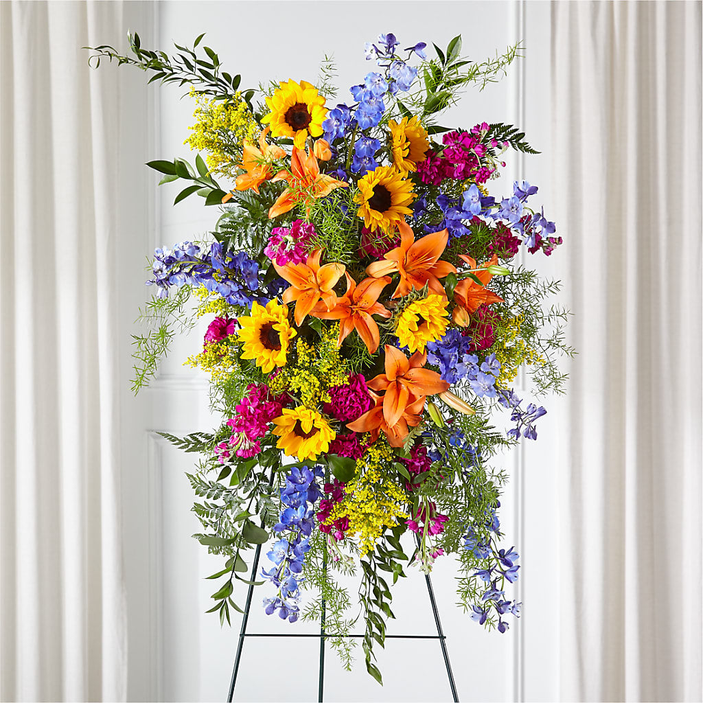 Sunlit Memories Standing Spray (Standard) – SADIE'S FLOWER SHOP, Rayne LA