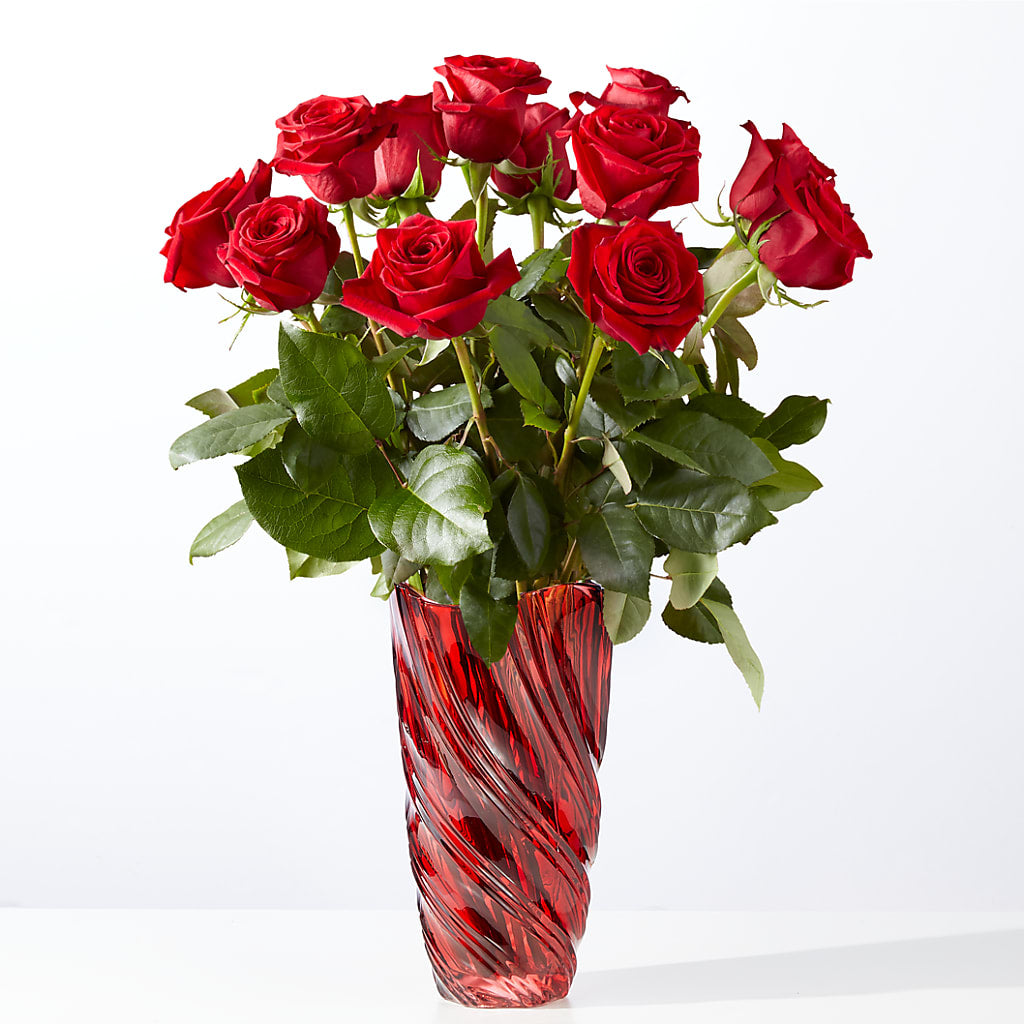 Classic Love Red Rose Bouquet with Luxe Swirl Vase – SADIE'S FLOWER SHOP, Rayne LA