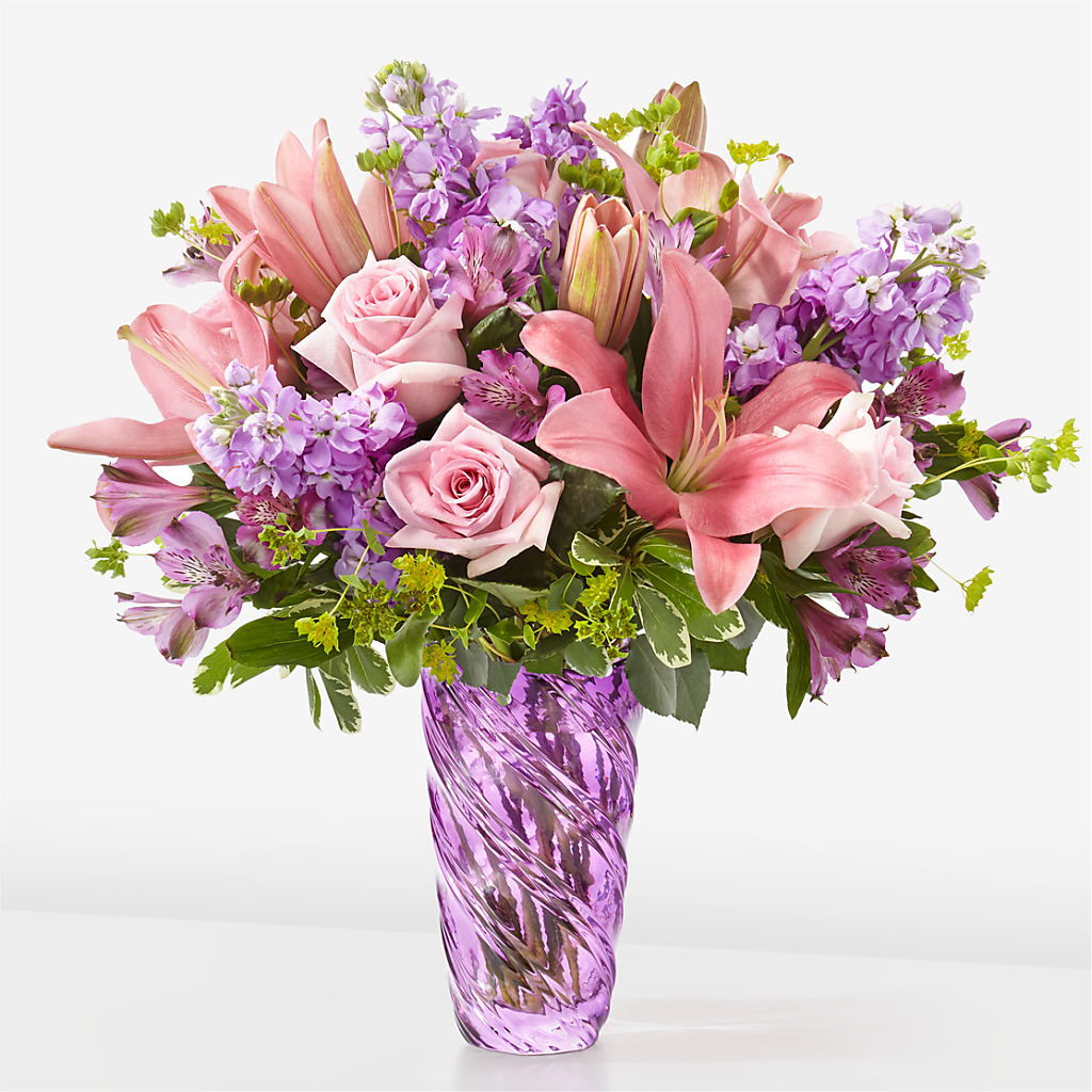 Precious Petals Bouquet with Luxe Swirl Vase – SADIE'S FLOWER SHOP, Rayne LA