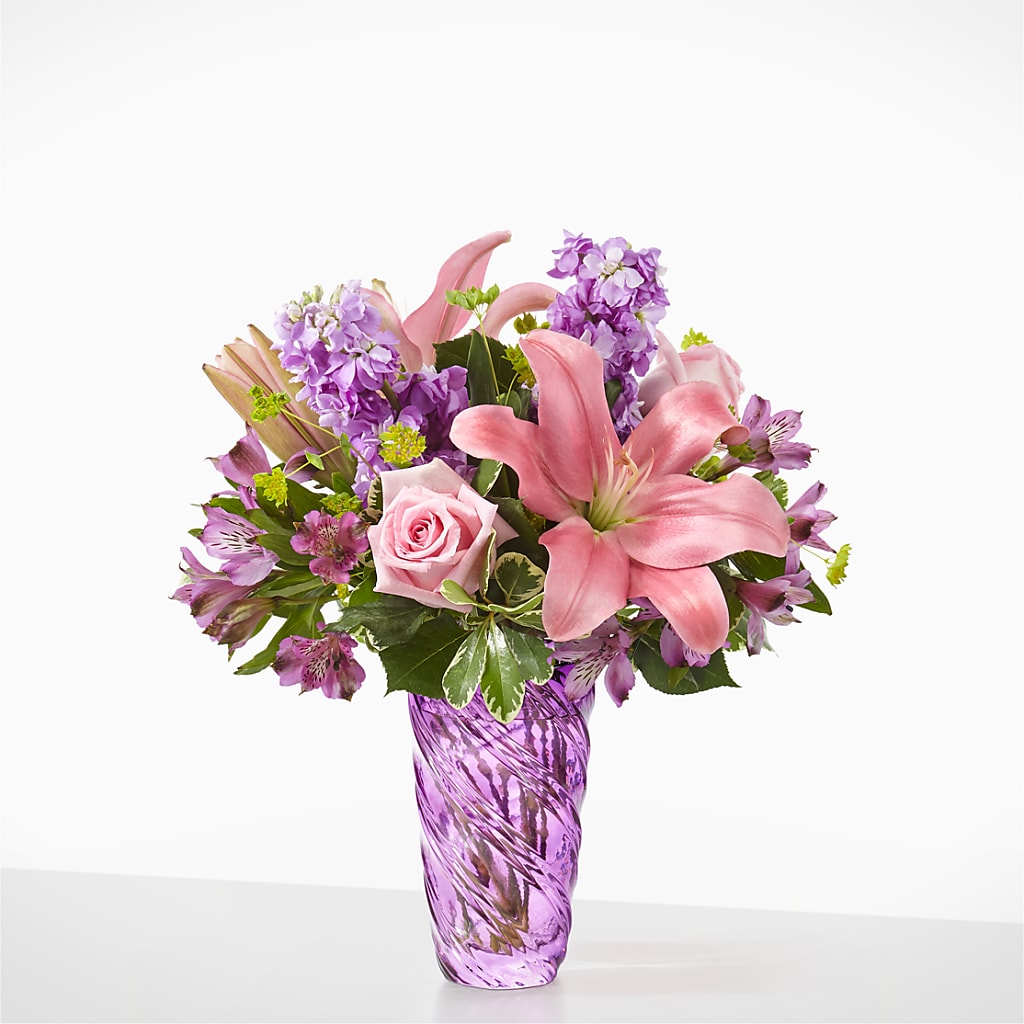 Precious Petals Bouquet with Luxe Swirl Vase – SADIE'S FLOWER SHOP, Rayne LA