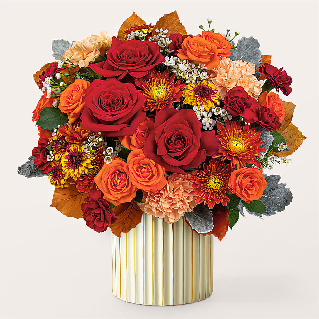Merlot Bouquet with Ivory Vase – SADIE'S FLOWER SHOP, Rayne LA