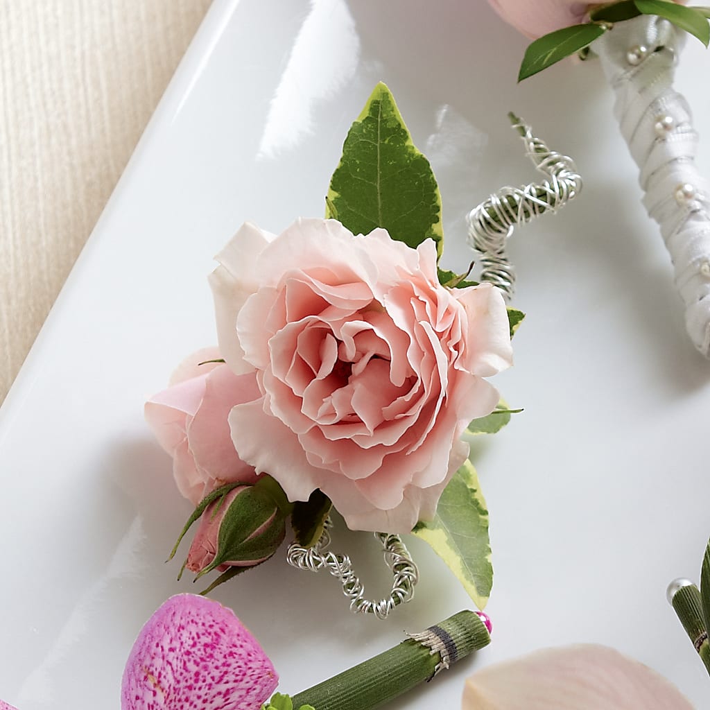 Pink Spray Rose Boutonniere – SADIE'S FLOWER SHOP, Rayne LA