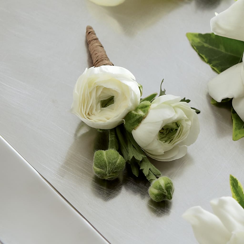 White Ranunculus Boutonniere – SADIE'S FLOWER SHOP, Rayne LA