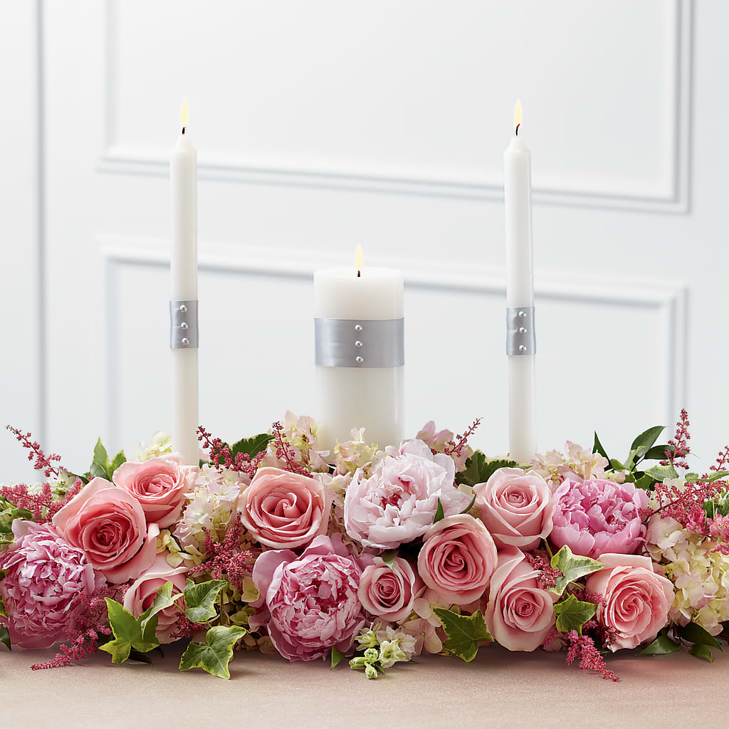 Worldwide Romance Unity Candle Arrangement – SADIE'S FLOWER SHOP, Rayne LA