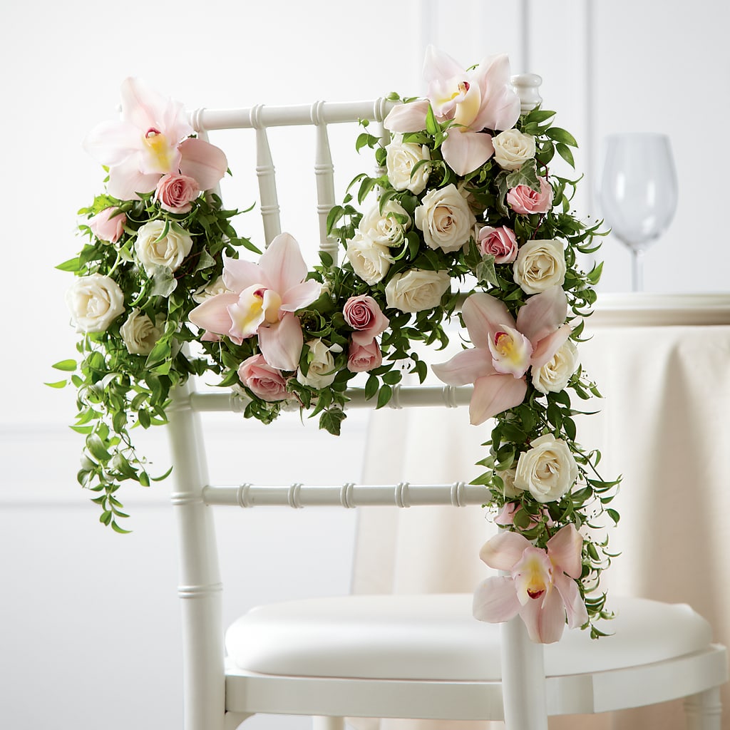 Orchid Rose Chair Décor – SADIE'S FLOWER SHOP, Rayne LA