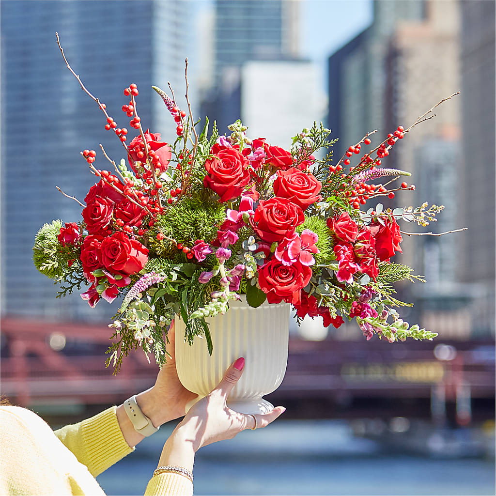 Big Red Bow Bouquet – SADIE'S FLOWER SHOP, Rayne LA