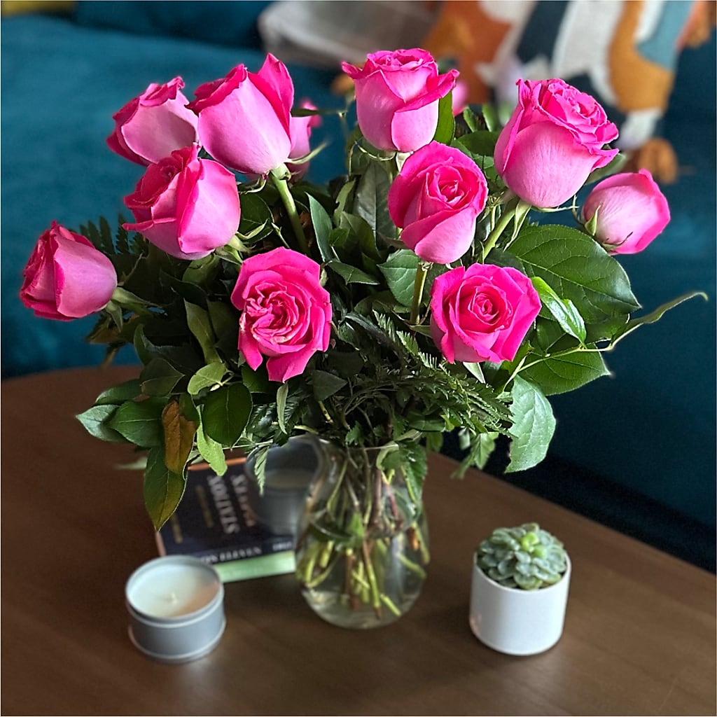Long Stem Pink Rose Bouquet – SADIE'S FLOWER SHOP, Rayne LA