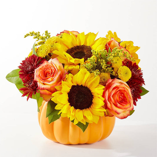 Golden Gourd Pumpkin Bouquet – SADIE'S FLOWER SHOP, Rayne LA