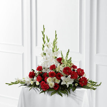 Crimson & White Arrangement – SADIE'S FLOWER SHOP, Rayne LA