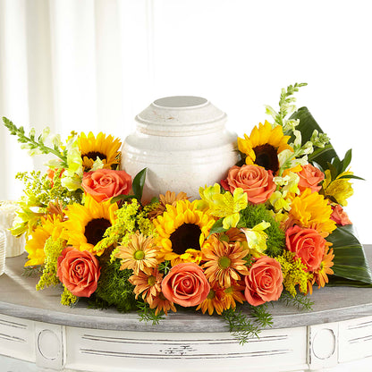 Faithful Sunflower Cremation Adornment – SADIE'S FLOWER SHOP, Rayne LA