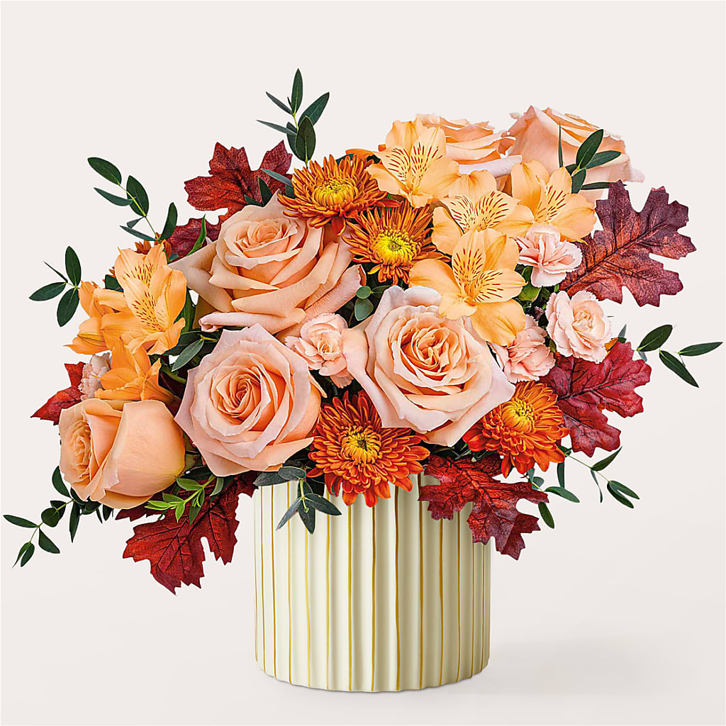Spiced Latte Bouquet with Ivory Vase – SADIE'S FLOWER SHOP, Rayne LA