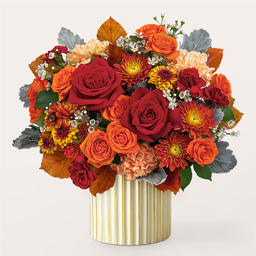Merlot Bouquet with Ivory Vase – SADIE'S FLOWER SHOP, Rayne LA