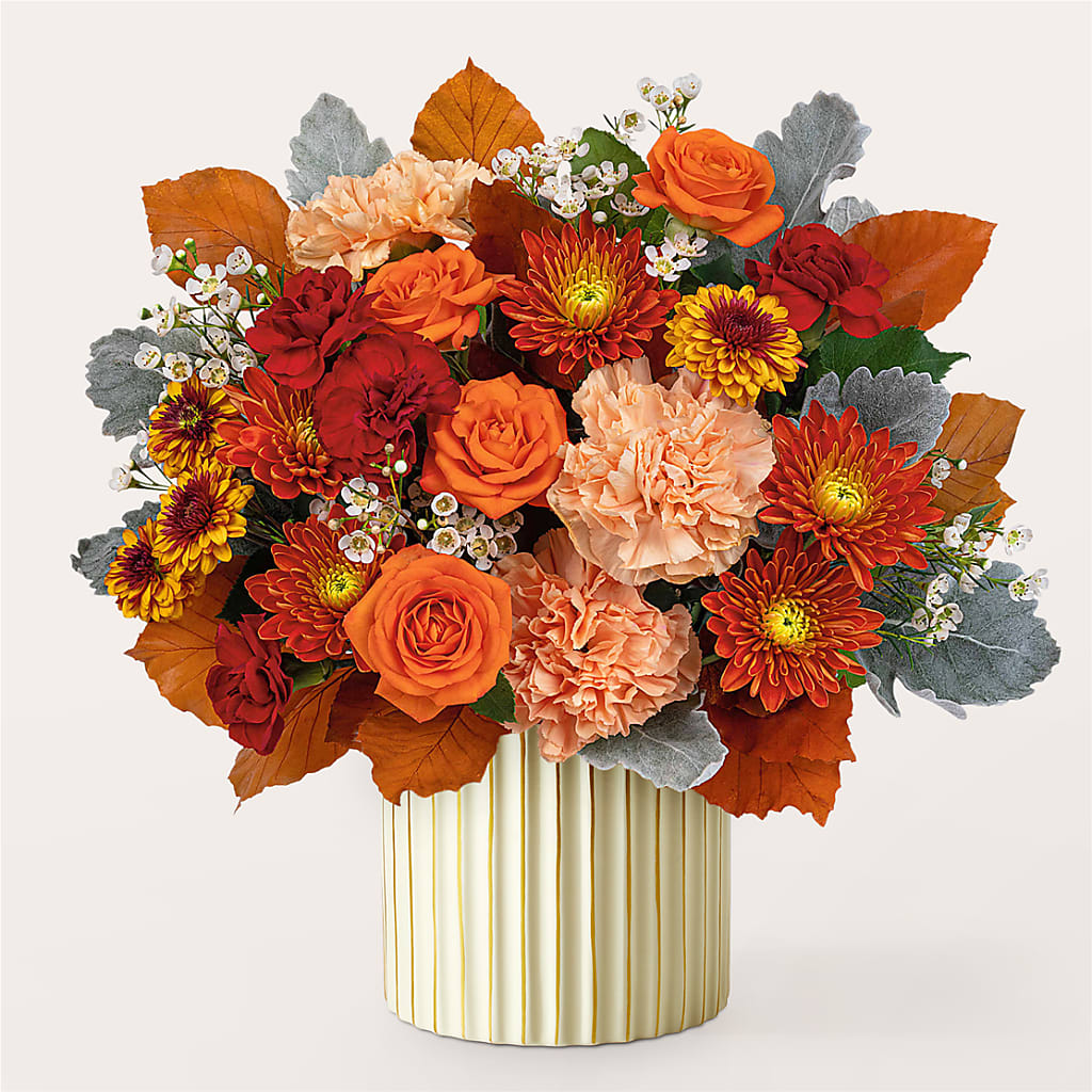 Merlot Bouquet with Ivory Vase – SADIE'S FLOWER SHOP, Rayne LA