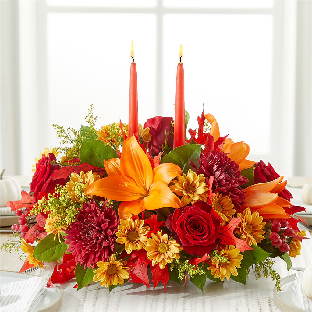 Autumn's Embrace Centerpiece – SADIE'S FLOWER SHOP, Rayne LA