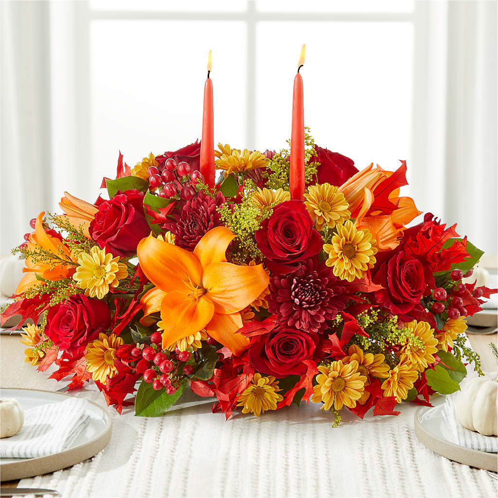 Autumn's Embrace Centerpiece – SADIE'S FLOWER SHOP, Rayne LA