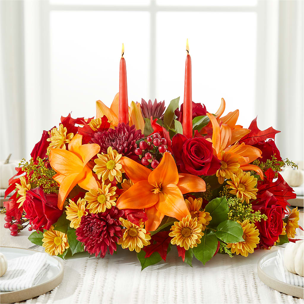 Autumn's Embrace Centerpiece – SADIE'S FLOWER SHOP, Rayne LA