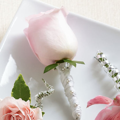 Pink Rose Boutonniere – SADIE'S FLOWER SHOP, Rayne LA