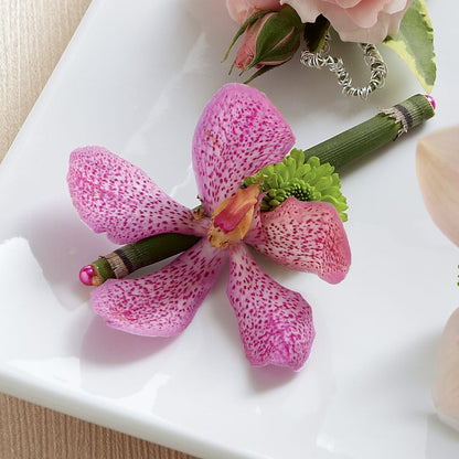 Pink Mokara Boutonniere – SADIE'S FLOWER SHOP, Rayne LA