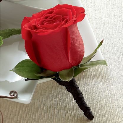 Red Rose Boutonniere – SADIE'S FLOWER SHOP, Rayne LA