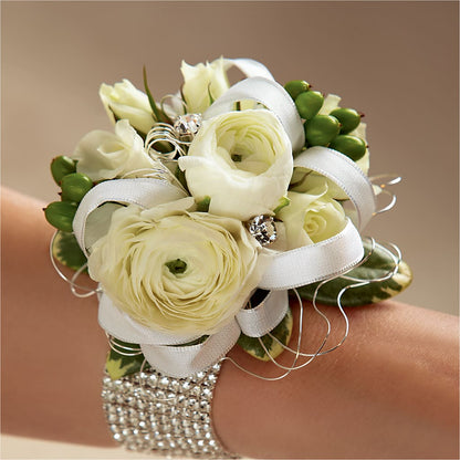 White Wedding Corsage – SADIE'S FLOWER SHOP, Rayne LA
